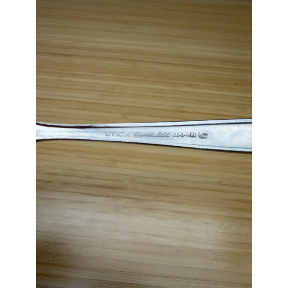 Vintage Utica Stainless Japan Fish Knife Rose Floral Flatware 6.5